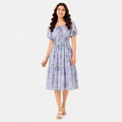 Enchanted Floral Smocked Midi Dress