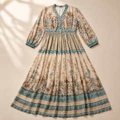 Azure Border Vintage Maxi Dress