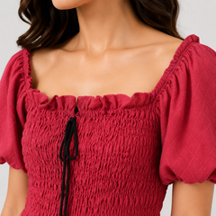 Magenta Coquette Bubble Hem Mini Dress