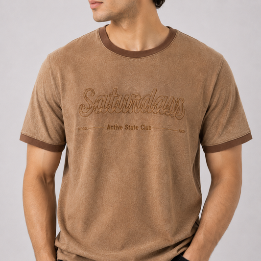 Saturdays Active State Club Textured Towel Ringer T-Shirt