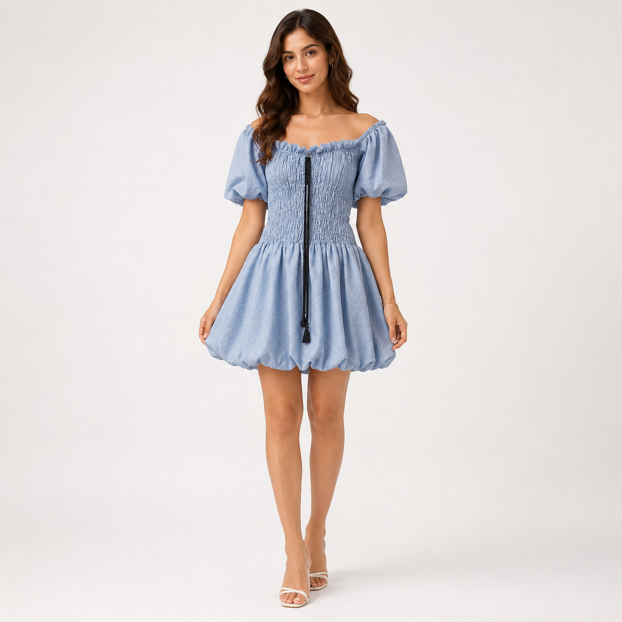 Magenta Coquette Bubble Hem Mini Dress