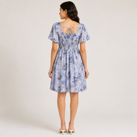 Enchanted Floral Smocked Midi Dress