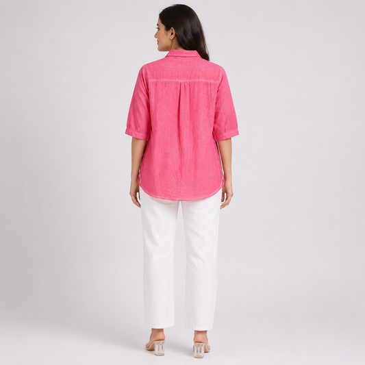 Blossom Mesh 3D Applique Shirt