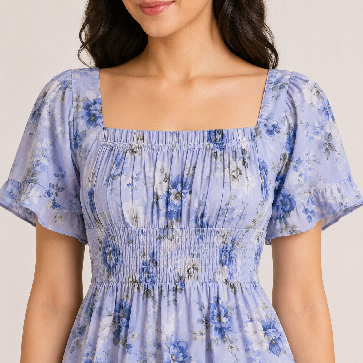 Enchanted Floral Smocked Midi Dress