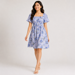 Enchanted Floral Smocked Midi Dress