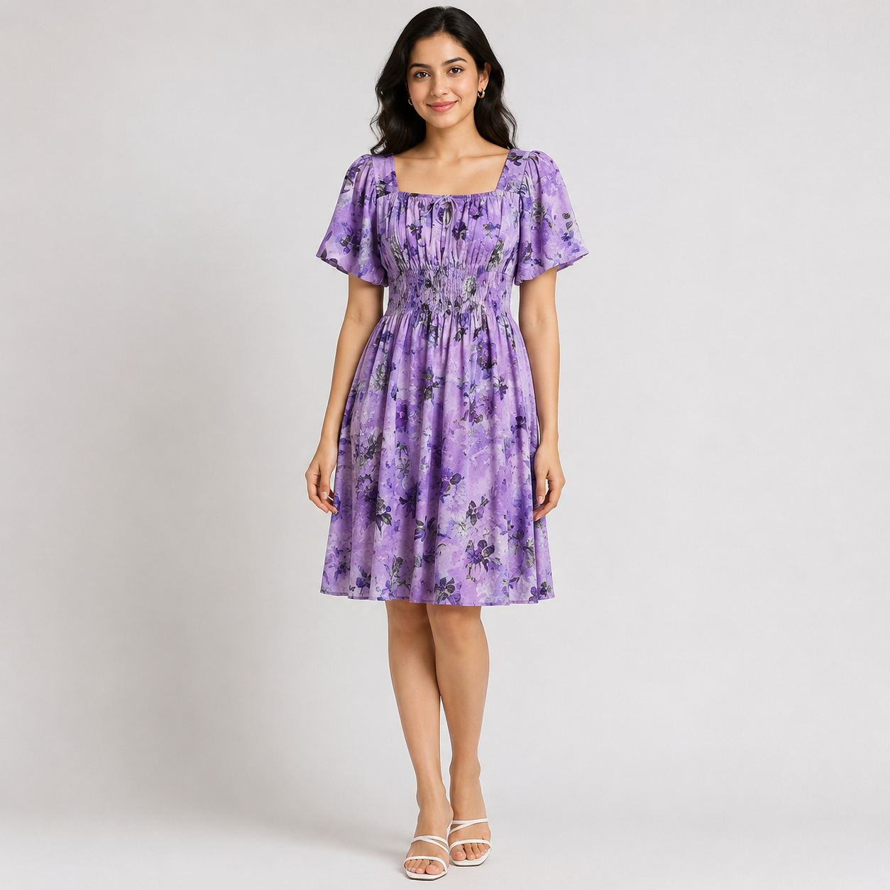 Enchanted Floral Smocked Midi Dress