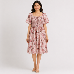 Enchanted Floral Smocked Midi Dress