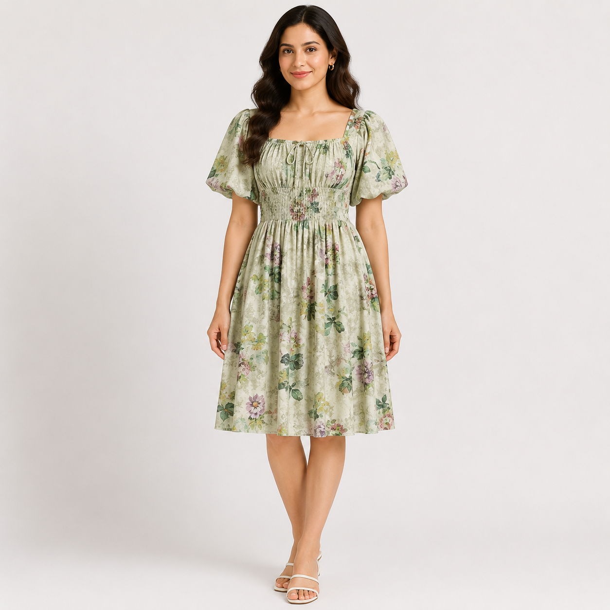 Enchanted Floral Smocked Midi Dress