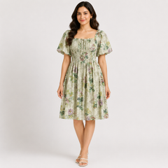Enchanted Floral Smocked Midi Dress