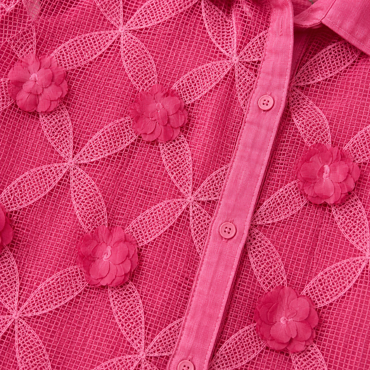 Blossom Mesh 3D Applique Shirt