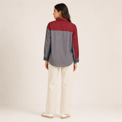 Urban Teddy Colorblock Denim Shirt