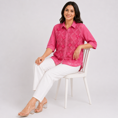 Blossom Mesh 3D Applique Shirt
