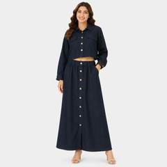 Denim Western Cord Set