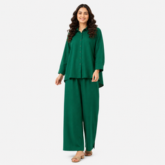 Green Shirt Cord Set ZARA