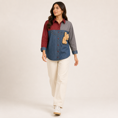 Urban Teddy Colorblock Denim Shirt