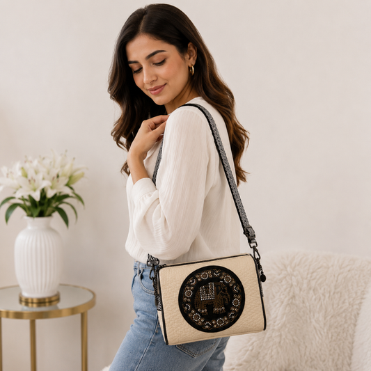 Royal Elephant Embellished Crossbody Sling Bag