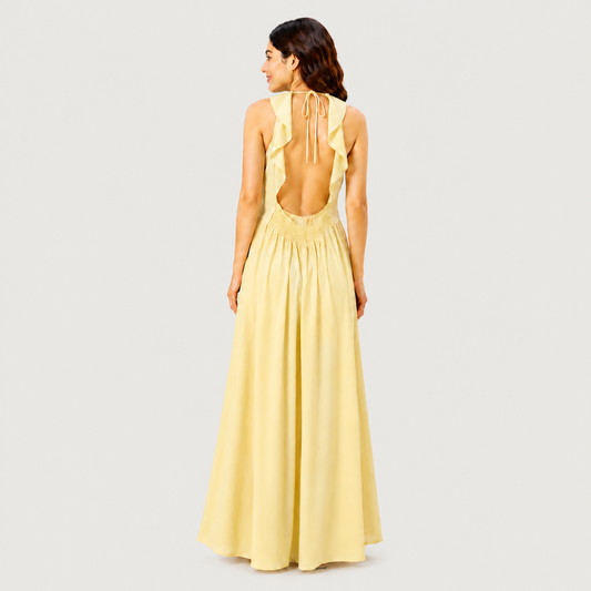 Sunshine Slit Backless Maxi Dress
